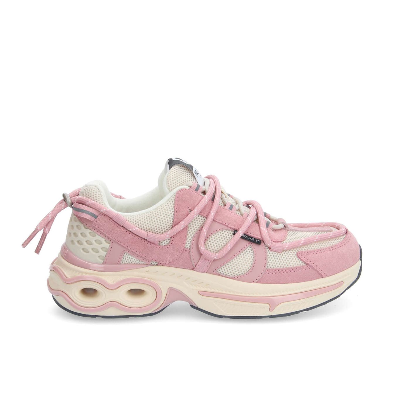 WILLO RUNNER W - MESH/SUEDE - BLANC CASSE/ROSE